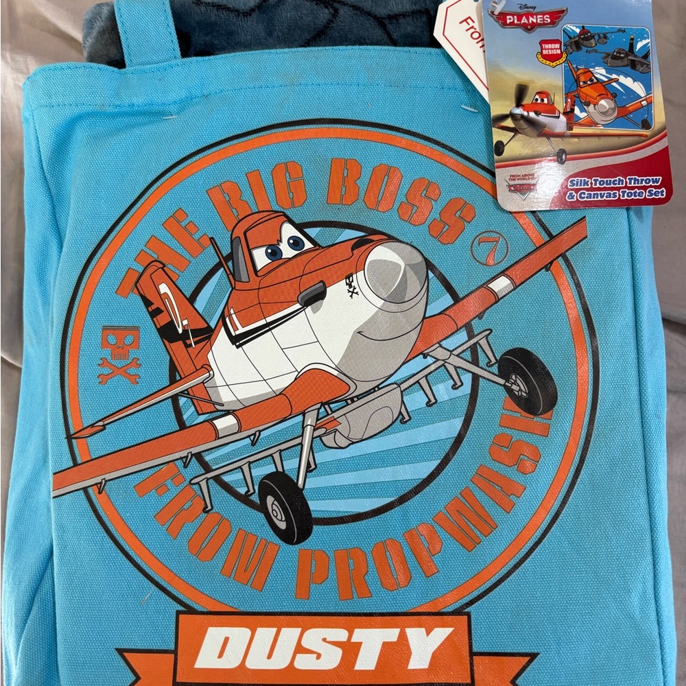 Disney Planes Dusty Blue Tote with Blanket